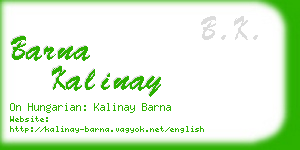 barna kalinay business card